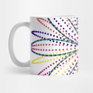 Fireworks Flower | Rainbow Rose Curve White Mug